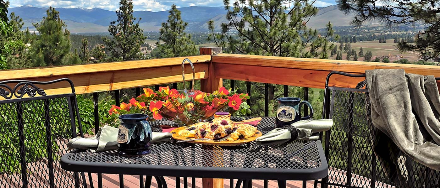 A sumptuous breakast and beautiful views of the Blue Mountain Valley fuel you up for a day of Flathead Lake fishing in Missoula